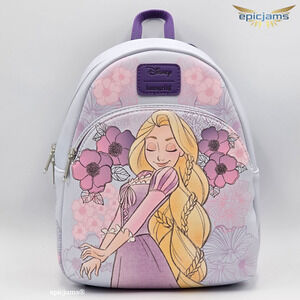 Loungefly Disney Tangled Rapunzel Pastel Flowers Mini Backpack New
